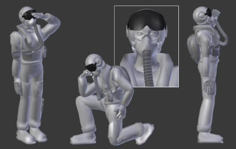 Low Poly Fighter Pilot (rigged) preview image
